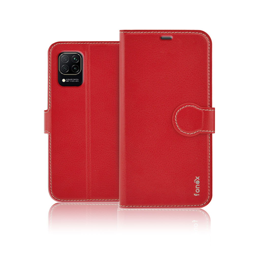 Fonex custodia a libro Identity in similpelle per Huawei P40 Lite § Rosso