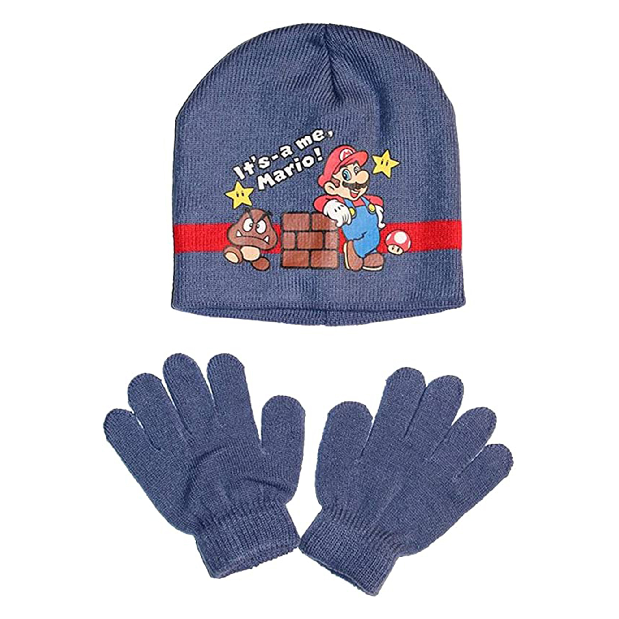 Blu Cappello Invernale Supermario Morbido e Caldo per Bambini di 2-3 anni Super Mario 