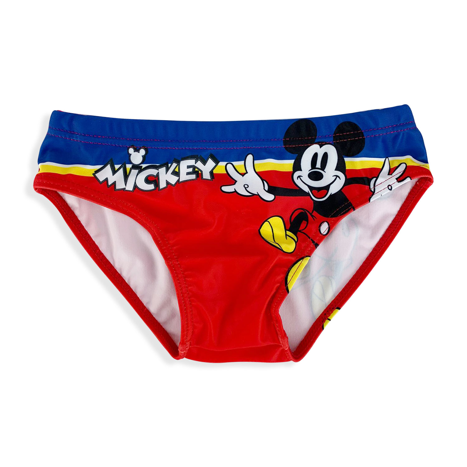 Rosso/Bianco 2-3-4-5 Anni Costume da Bagno Slip Mare Bambino Topolino Mickey Mouse Disney 